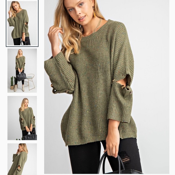 New! Speckled Blend Sweater Knit Top - Picture 1 of 5